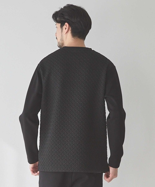 UNION STATION(ユニオンステーション)の「<UNION STATION by MEN'S BIGI>ジャガード×ダンボールバスケットスウェット(スウェット・メンズ・ブラウン/ホワイト/ブラック・L/M/XL)」の5枚目の写真