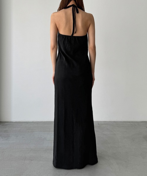 CANAL JEAN(キャナルジーン)の「Miller パネルリブホルターワンピース(ワンピース・レディース・ブラック/ベージュ・ONE SIZE)」の11枚目の写真