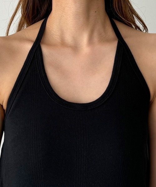 CANAL JEAN(キャナルジーン)の「Miller パネルリブホルターワンピース(ワンピース・レディース・ブラック/ベージュ・ONE SIZE)」の12枚目の写真