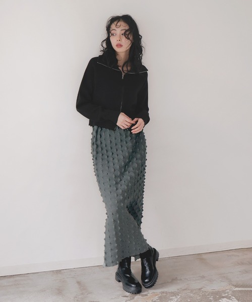 LIAN(リアン)の「トゲトゲニットスカート(スカート・レディース・ライム/ブラック/グレー・FREE)」の19枚目の写真