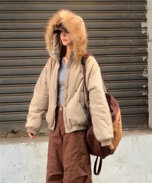 MEMECLE（メメクル）の「【 MEMECLE / メメクル 】2way フェイク ファー ジップブルゾン アウター（ブルゾン）」