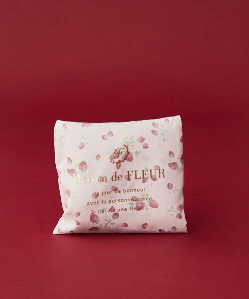 Maison de FLEUR（メゾンドフルール）の「いちごプリントエコバッグ（エコバッグ/サブバッグ・レディース・ライトピンク・FREE）」の3枚目の写真