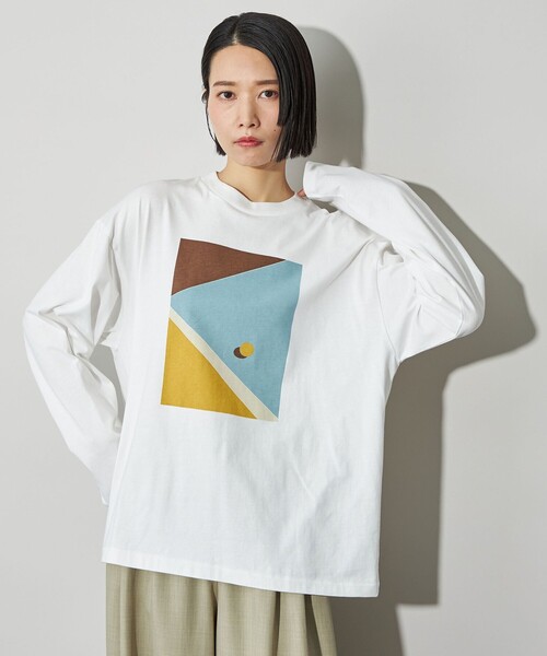 CITEN（シテン）の「＜CITEN＞コートグラフィックロンT（Tシャツ/カットソー・レディース・ネイビー/ライム・FREE）」の3枚目の写真