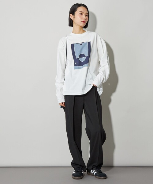 CITEN（シテン）の「＜CITEN＞コートグラフィックロンT（Tシャツ/カットソー・レディース・ネイビー/ライム・FREE）」の7枚目の写真