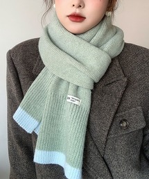 AURALEE グリーン ニットマフラー AURALEE グリーン ニットマフラー