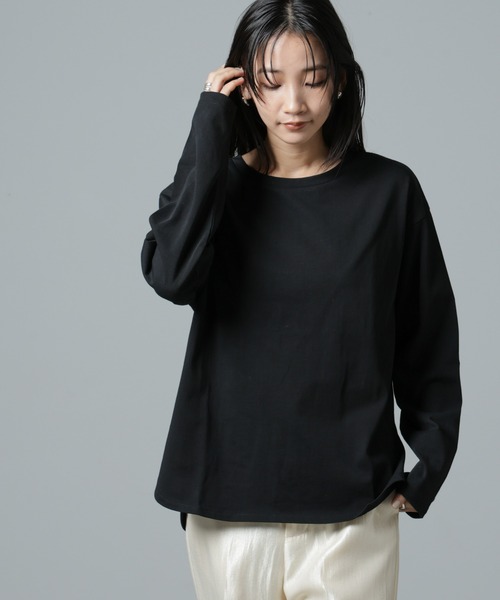 NANO universe（ナノユニバース）の「サイドスリットロングスリーブTシャツ（Tシャツ/カットソー・レディース・ブラック/ホワイト/ネイビー・FREE）」の22枚目の写真