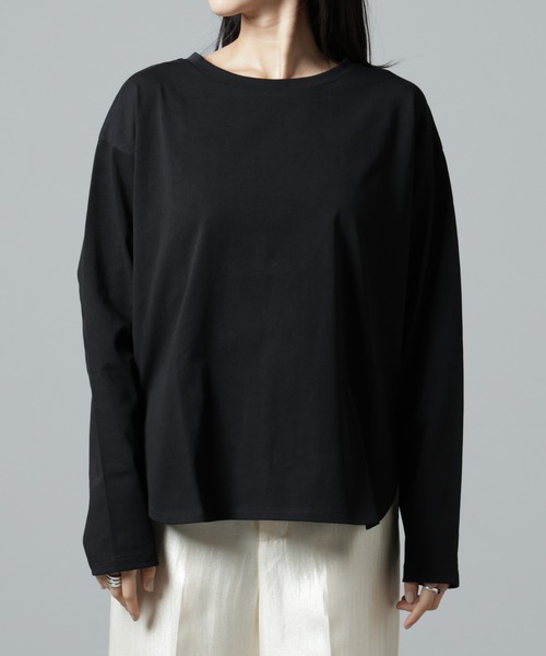 NANO universe（ナノユニバース）の「サイドスリットロングスリーブTシャツ（Tシャツ/カットソー・レディース・ブラック/ホワイト/ネイビー・FREE）」の12枚目の写真