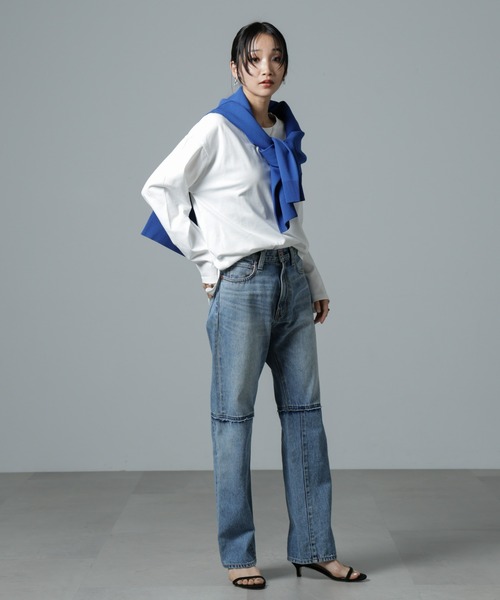 NANO universe（ナノユニバース）の「サイドスリットロングスリーブTシャツ（Tシャツ/カットソー・レディース・ブラック/ホワイト/ネイビー・FREE）」の9枚目の写真