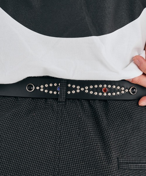 EFFECTEN（エフェクテン）の「mko12562- UTILITY Studs Leather Belt ベルト（ベルト・メンズ・ブラック・2/3）」の8枚目の写真