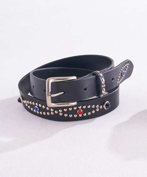 EFFECTEN（エフェクテン）の「mko12562- UTILITY Studs Leather Belt ベルト（ベルト・メンズ・ブラック・2/3）」の5枚目の写真