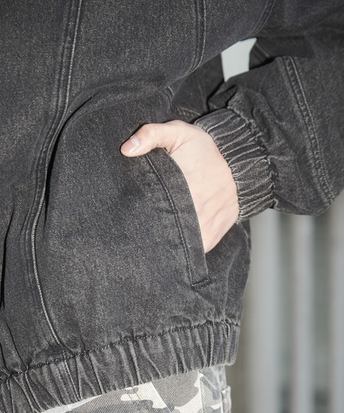 SHORT ROUND/【25年春夏新作】スウィッチングデニムフードブルゾン（デニムジャケット）｜SHORT ROUND（ショートラウンド）