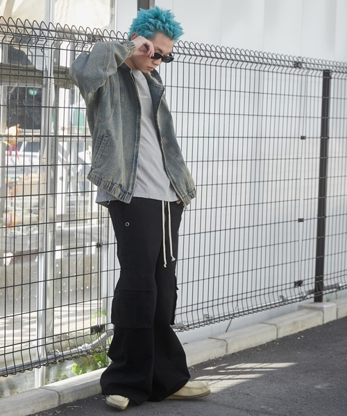 SHORT ROUND/【25年春夏新作】スウィッチングデニムフードブルゾン（デニムジャケット）｜SHORT ROUND（ショートラウンド）