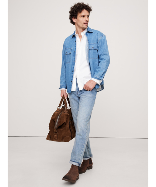 Banana Republic（バナナリパブリック）の「リラックス ポプリンシャツ（シャツ/ブラウス・メンズ・イエロー/ホワイト系その他/ピンク/ホワイト/ライトブルー・S/M/L/XL）」の10枚目の写真