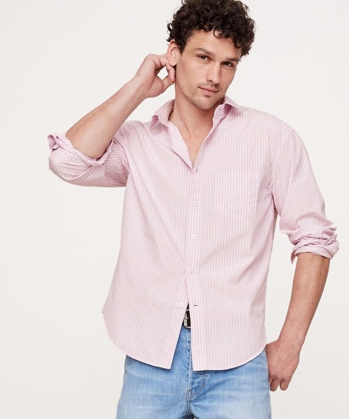 Banana Republic（バナナリパブリック）の「リラックス ポプリンシャツ（シャツ/ブラウス・メンズ・イエロー/ホワイト系その他/ピンク/ホワイト/ライトブルー・S/M/L/XL）」の5枚目の写真