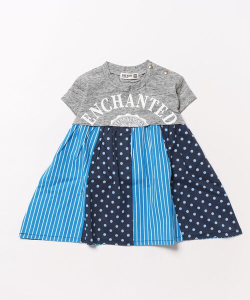 RAGMART（ラグマート）の「リメイク風パッチワークチュニック（ワンピース・キッズ・グリーン/ピンク/グレー・80ｃｍ/90cm/95cm）」の14枚目の写真