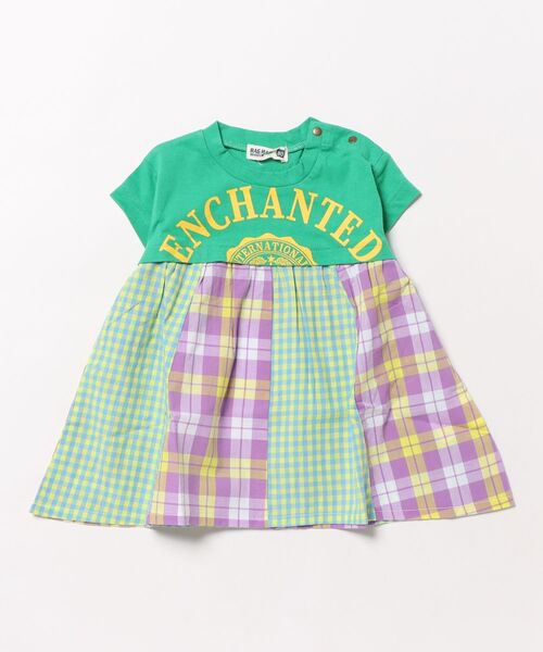 RAGMART（ラグマート）の「リメイク風パッチワークチュニック（ワンピース・キッズ・グリーン/ピンク/グレー・80ｃｍ/90cm/95cm）」の15枚目の写真