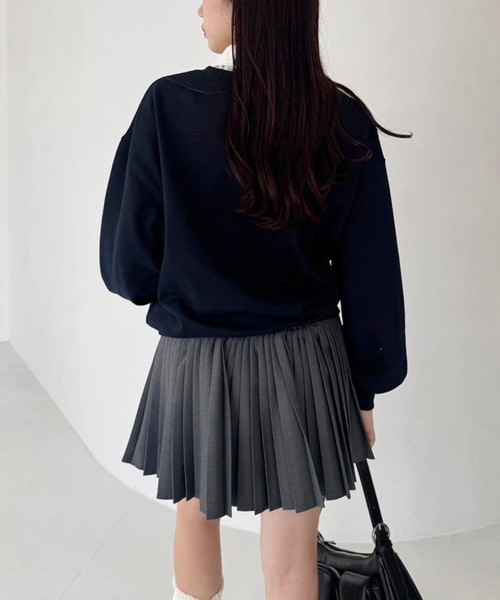 one after another NICE CLAUP（ワンアフターアナザーナイスクラップ）の「プレート付きプリーツミニスカート（スカート・レディース・チャコールグレー/オフホワイト/ベージュ/ネイビー・MEDIUM/SMALL）」の13枚目の写真