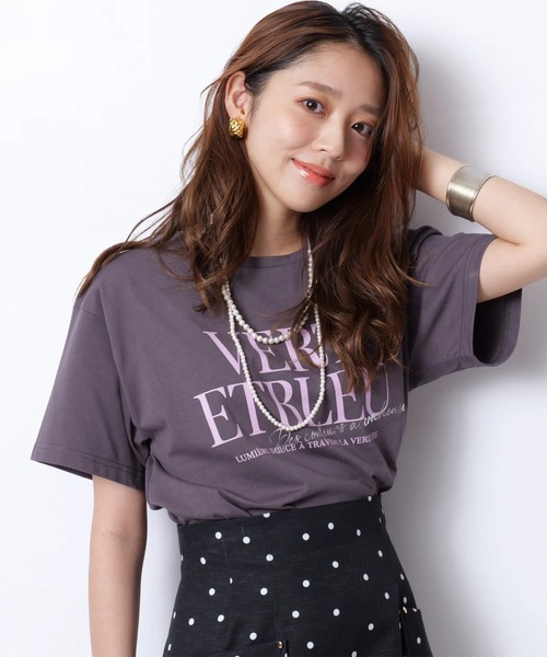 JUSGLITTY - ジャス♡衿ぐりビジューTシャツ ジャス♡衿ぐりビジューTシャツ（ビジュー 襟（Tシャツ