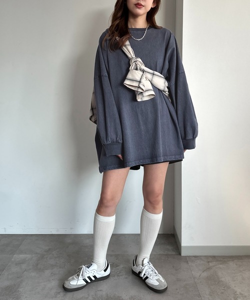 apres jour mignon（アプレジュールミニョン）の「袖ボリュームロンT（Tシャツ/カットソー・レディース・ネイビー/レッド/オフホワイト/ピンク/イエロー/ブラック系その他/ナチュラル・SMALL/X-LARGE）」の15枚目の写真