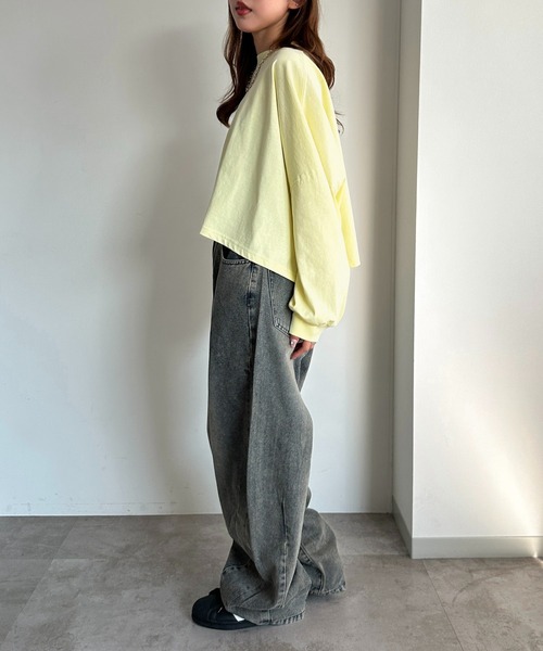 apres jour mignon（アプレジュールミニョン）の「袖ボリュームロンT（Tシャツ/カットソー・レディース・ネイビー/レッド/オフホワイト/ピンク/イエロー/ブラック系その他/ナチュラル・SMALL/X-LARGE）」の20枚目の写真