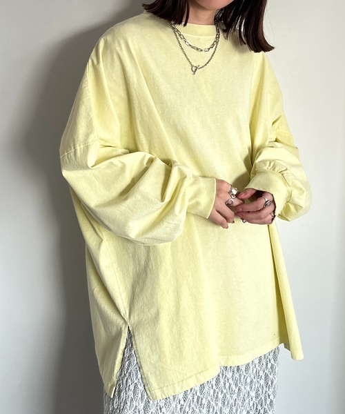 apres jour mignon（アプレジュールミニョン）の「袖ボリュームロンT（Tシャツ/カットソー・レディース・ネイビー/レッド/オフホワイト/ピンク/イエロー/ブラック系その他/ナチュラル・SMALL/X-LARGE）」の22枚目の写真