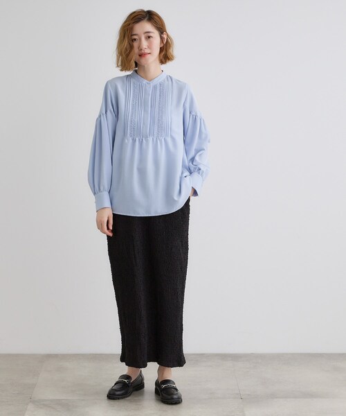 grove（グローブ）の「ピンタックボリュームスリーブブラウス（シャツ/ブラウス・レディース・ブラック/ライトブルー/ブルー系その他2/オフホワイト/イエロー・02/03/01/04/05）」の8枚目の写真