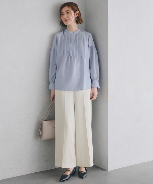 grove（グローブ）の「ピンタックボリュームスリーブブラウス（シャツ/ブラウス・レディース・ブラック/ライトブルー/ブルー系その他2/オフホワイト/イエロー・02/03/01/04/05）」の9枚目の写真