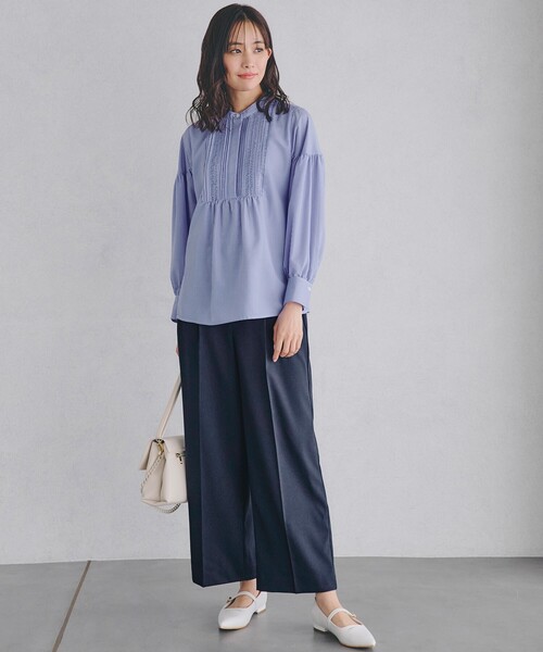 grove（グローブ）の「ピンタックボリュームスリーブブラウス（シャツ/ブラウス・レディース・ブラック/ライトブルー/ブルー系その他2/オフホワイト/イエロー・02/03/01/04/05）」の14枚目の写真