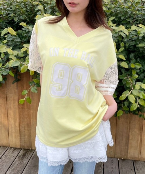 FOREVER 21(フォーエバー トゥエンティーワン)の「【2025SS】レースナンバリングTシャツ(Tシャツ/カットソー・レディース・イエロー/ブラック/ブルー・FREE)」の3枚目の写真