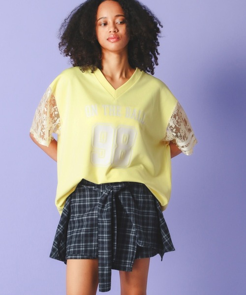 FOREVER 21(フォーエバー トゥエンティーワン)の「【2025SS】レースナンバリングTシャツ(Tシャツ/カットソー・レディース・イエロー/ブラック/ブルー・FREE)」の5枚目の写真