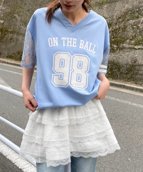 FOREVER 21(フォーエバー トゥエンティーワン)の「【2025SS】レースナンバリングTシャツ(Tシャツ/カットソー・レディース・イエロー/ブラック/ブルー・FREE)」の8枚目の写真