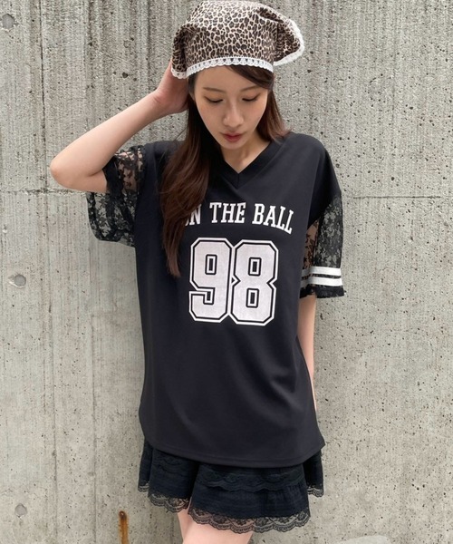 FOREVER 21(フォーエバー トゥエンティーワン)の「【2025SS】レースナンバリングTシャツ(Tシャツ/カットソー・レディース・イエロー/ブラック/ブルー・FREE)」の7枚目の写真