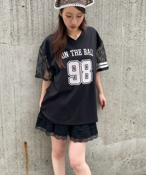 FOREVER 21(フォーエバー トゥエンティーワン)の「【2025SS】レースナンバリングTシャツ(Tシャツ/カットソー・レディース・イエロー/ブラック/ブルー・FREE)」の6枚目の写真