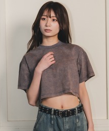 madrepadre（マドレパドレ）の「ヴィンテージウォッシュピグメントダイクロップドTシャツ（Tシャツ/カットソー）」