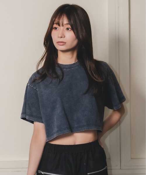 madrepadre（マドレパドレ）の「ヴィンテージウォッシュピグメントダイクロップドTシャツ（Tシャツ/カットソー・レディース・ネイビー/パープル/ブラック・MEDIUM/LARGE）」の12枚目の写真