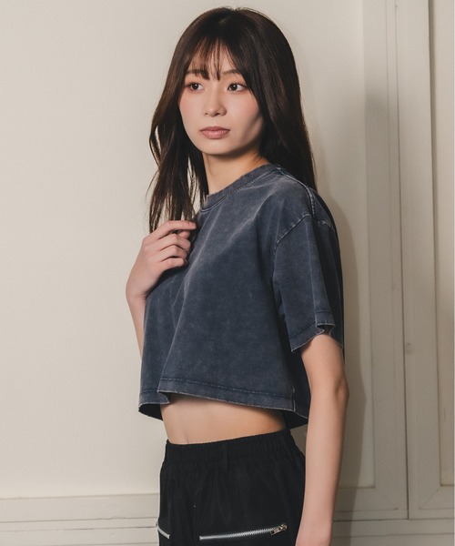 madrepadre(マドレパドレ)の「ヴィンテージウォッシュピグメントダイクロップドTシャツ(Tシャツ/カットソー・レディース・ネイビー/パープル/ブラック・MEDIUM/LARGE)」の16枚目の写真