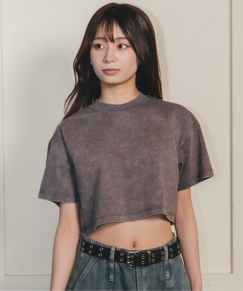 madrepadre(マドレパドレ)の「ヴィンテージウォッシュピグメントダイクロップドTシャツ(Tシャツ/カットソー・レディース・ネイビー/パープル/ブラック・MEDIUM/LARGE)」の18枚目の写真