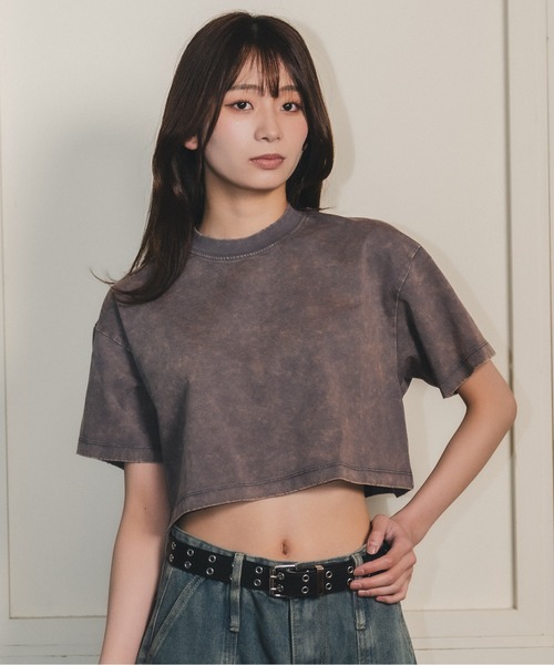 madrepadre（マドレパドレ）の「ヴィンテージウォッシュピグメントダイクロップドTシャツ（Tシャツ/カットソー・レディース・ネイビー/パープル/ブラック・MEDIUM/LARGE）」の20枚目の写真