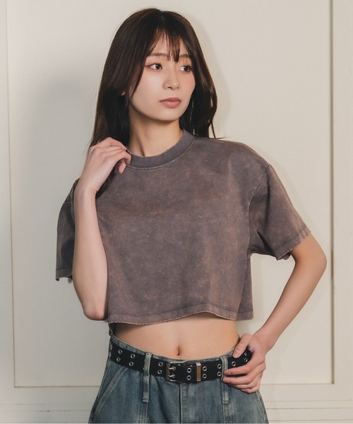 madrepadre(マドレパドレ)の「ヴィンテージウォッシュピグメントダイクロップドTシャツ(Tシャツ/カットソー・レディース・ネイビー/パープル/ブラック・MEDIUM/LARGE)」の21枚目の写真