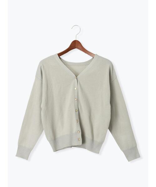 Te chichi TERRASSE（テチチテラス）の「金釦前後2WAYカーディガン（カーディガン/ボレロ・レディース・グリーン/ブルー/ピンク/ブラック・F）」の7枚目の写真
