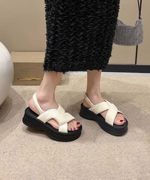 【shoes 365】厚底クロスストラップサンダル (SS)