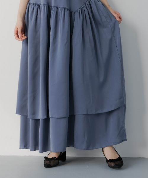 slattgir(スラットジール)の「高身長 ドッキングニットワンピースアンサンブル(カーディガン+ワンピース)(トールサイズ)fifiean(ワンピース・レディース・ブラック系/ブルー系・M/L/LL/3L)」の21枚目の写真
