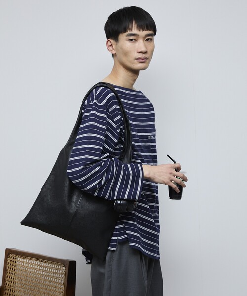 Firsthand（ファーストハンド）の「MA Firsthand/マ ファーストハンド BASIC LOGO刺繍 ルーズボーダーバスクTEE（Tシャツ/カットソー・メンズ・ホワイト/ネイビー/サックスブルー・M/L）」の15枚目の写真