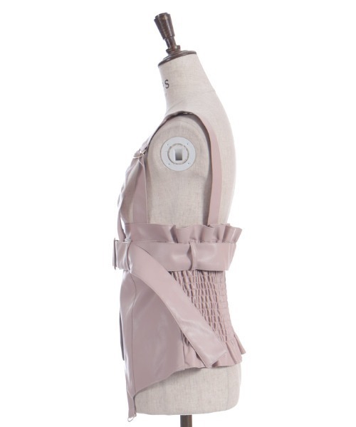 axes femme（アクシーズファム）の「合皮素材ビスチェ（ベスト・レディース・ピンク/ブラック・FREE）」の8枚目の写真