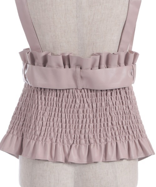 axes femme（アクシーズファム）の「合皮素材ビスチェ（ベスト・レディース・ピンク/ブラック・FREE）」の14枚目の写真