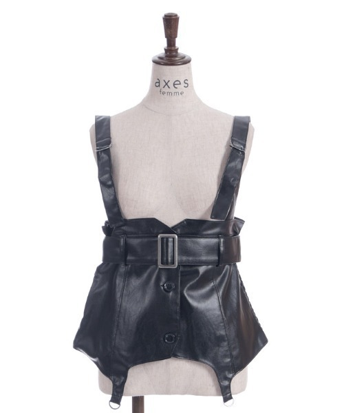 axes femme（アクシーズファム）の「合皮素材ビスチェ（ベスト・レディース・ピンク/ブラック・FREE）」の16枚目の写真