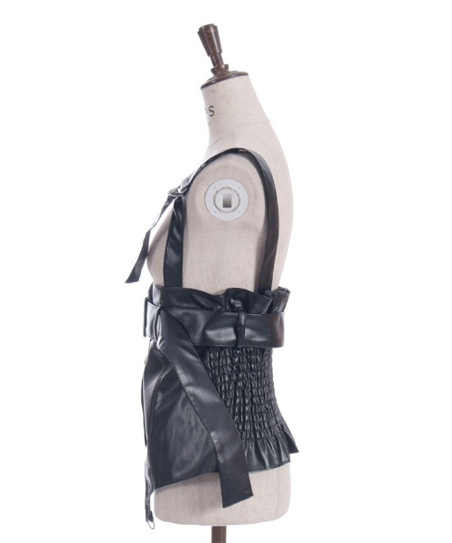 axes femme（アクシーズファム）の「合皮素材ビスチェ（ベスト・レディース・ピンク/ブラック・FREE）」の17枚目の写真