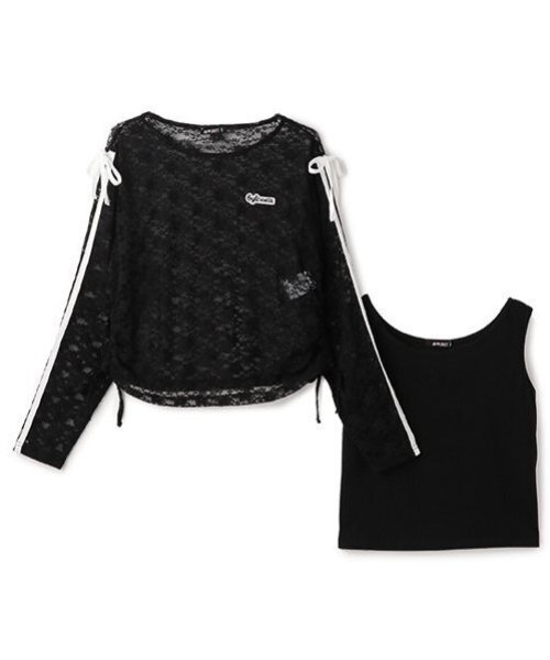 セール】【ニコ☆プチ掲載】WリボンレースTシャツセット（T
