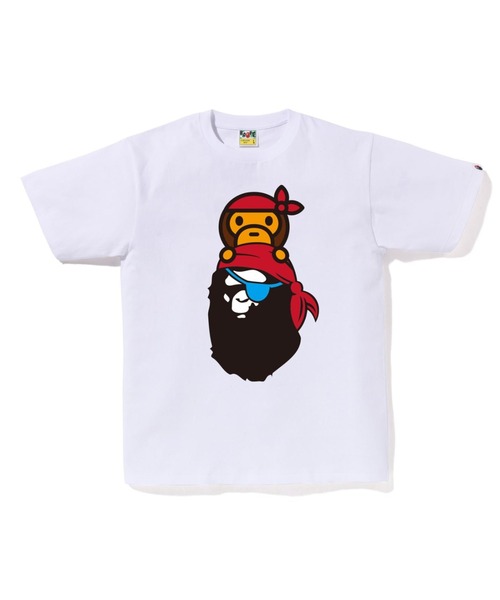 A BATHING APE(アベイシングエイプ)の「PIRATE MILO ON APE HEAD TEE(Tシャツ/カットソー・メンズ・ピンク/ホワイト/チャコール/ブラック・MEDIUM/X-LARGE/SMALL/LARGE/XX-LARGE)」の2枚目の写真