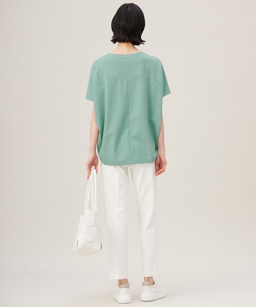 自由区(ジユウク)の「ハイカウントフォルム Tシャツ(Tシャツ/カットソー・レディース・アイボリー系/ブラック系/ライトグリーン系・38)」の11枚目の写真